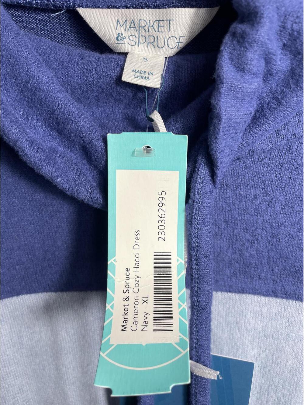 Market & Spruce Sweater Dress Women's Size XL Blue Cowl Neck Casual - Picture 4 of 13